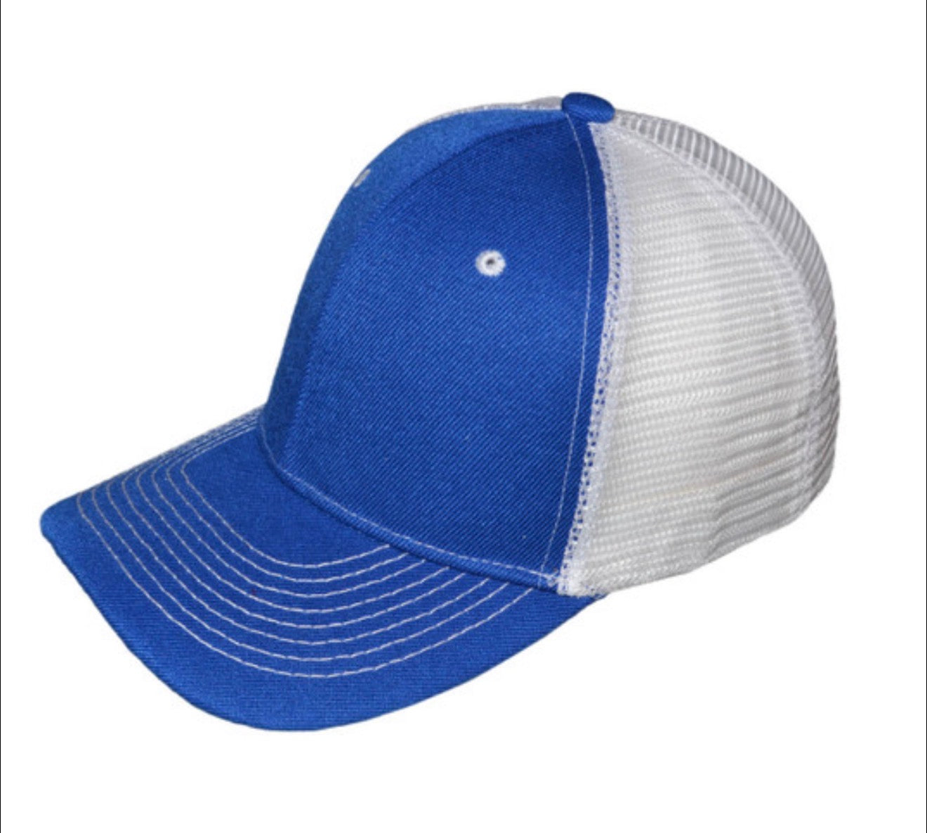 Royal Blue/White Structured Trucker Hat
