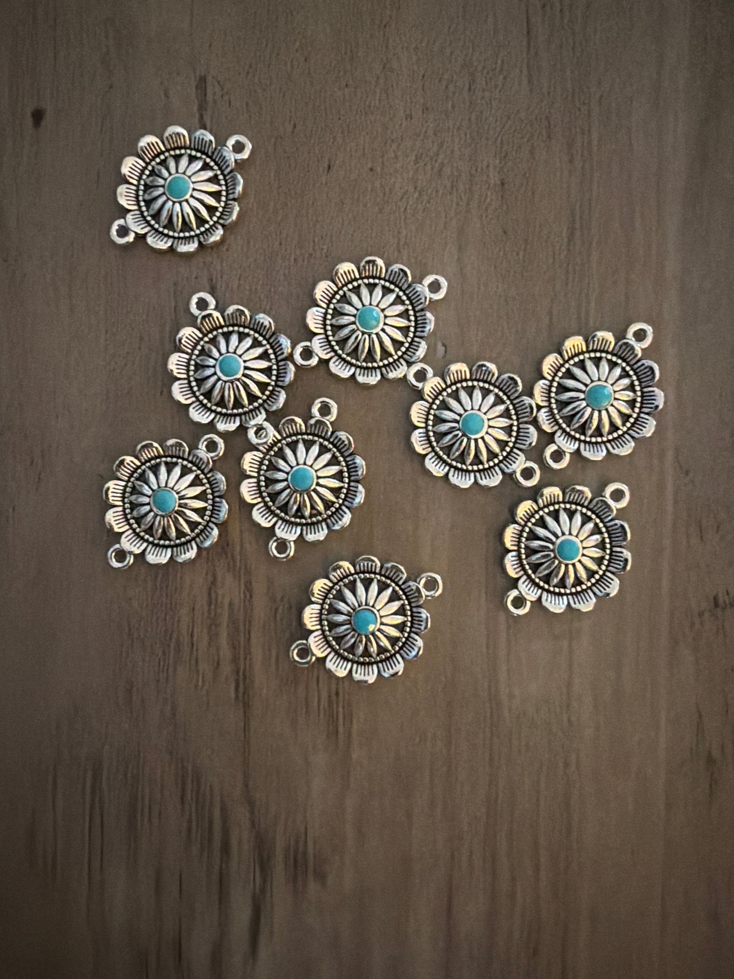 Turquoise Medallion  Charm Lot