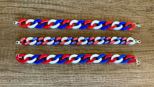 USA Red White & Blue Chains
