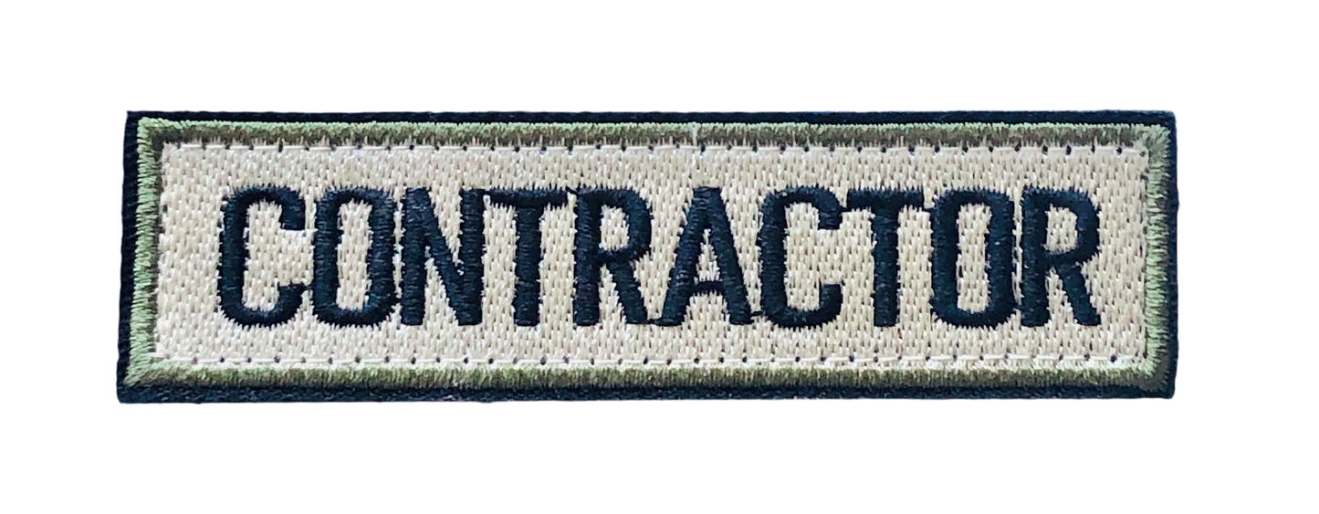CONTRACTOR Patch Hook and Loop Backing Patch Military Embroidered Brand New High Quality!