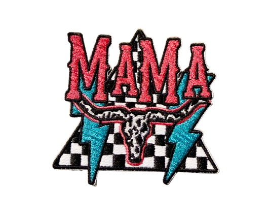 Checkered Mamma cattle and Bolts Patch 6t