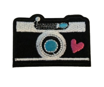 Camera Patch Embroidered Iron On Ready Patch Photography Heart