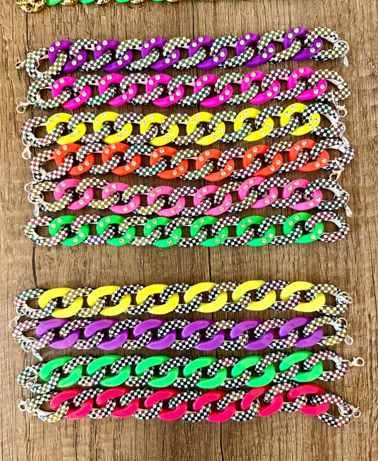 Large Checkered and Neon Chains