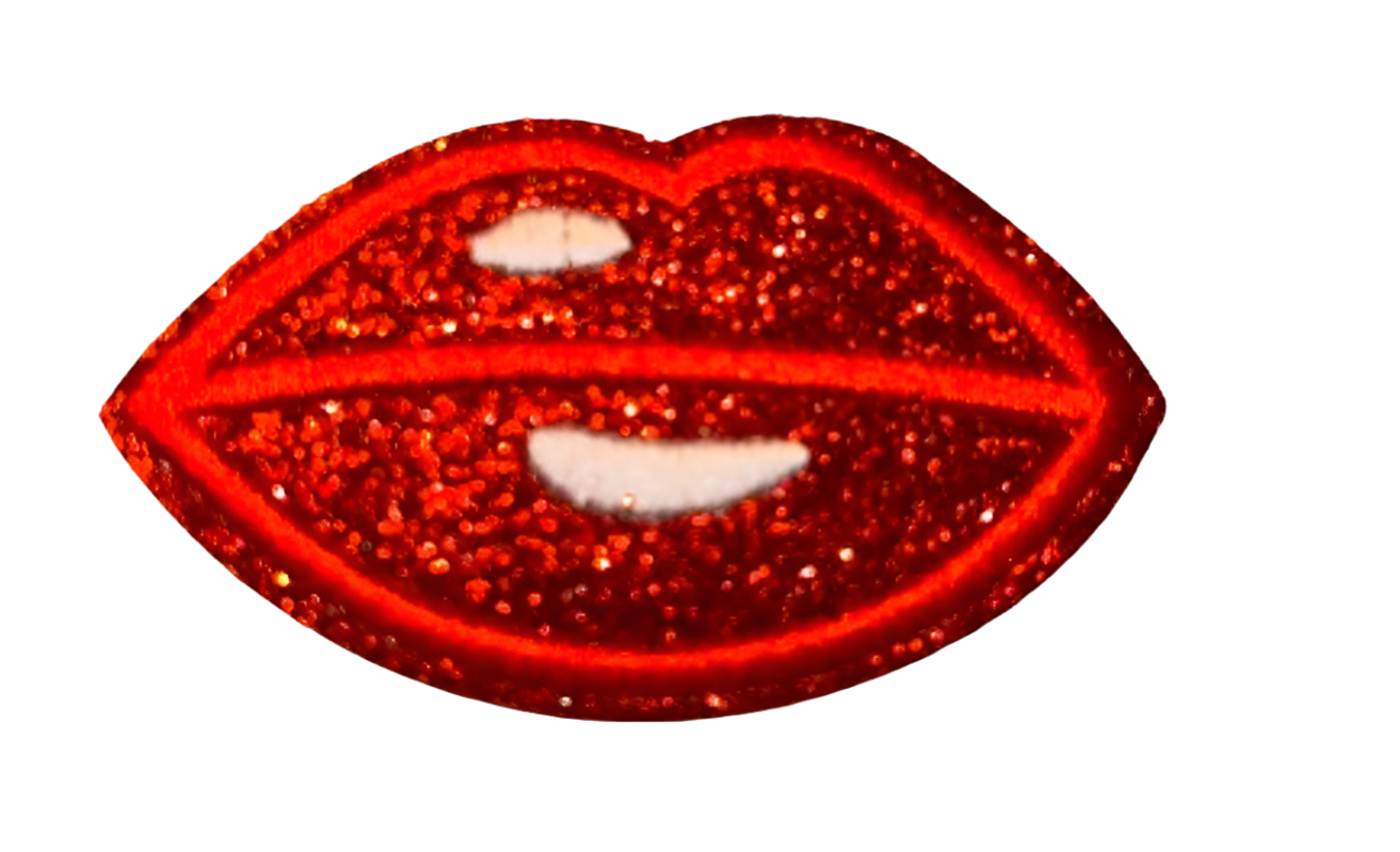 Glitter Lips Patch Iron On Hat Bar Filler Patch Kiss Kissing Love Lipstick Smooch