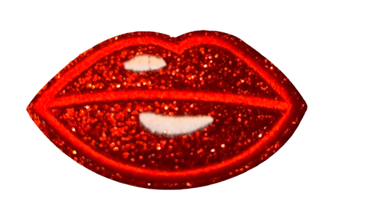 Glitter Lips Patch Iron On Hat Bar Filler Patch Kiss Kissing Love Lipstick Smooch