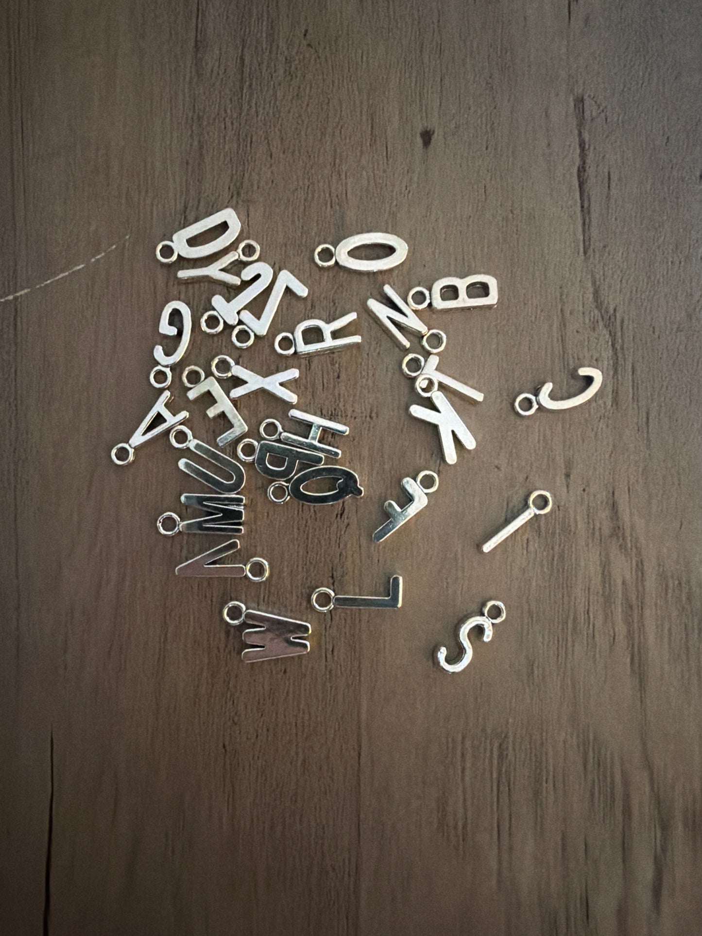 Silver alphabet Charm Lot