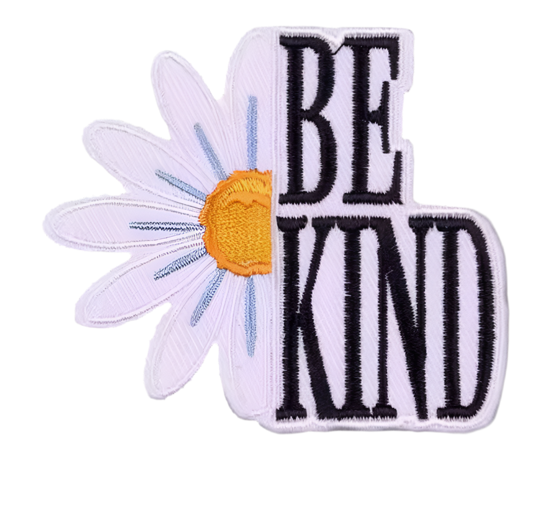 Be Kind Flower Iron On Patch Embroidered Patch Hat Bar Filler Patch Daisy Flowers Nice Kindness