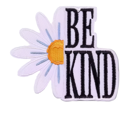 Be Kind Flower Iron On Patch Embroidered Patch Hat Bar Filler Patch Daisy Flowers Nice Kindness