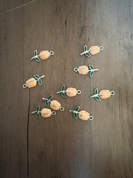 Peach Tulip Charm Lot