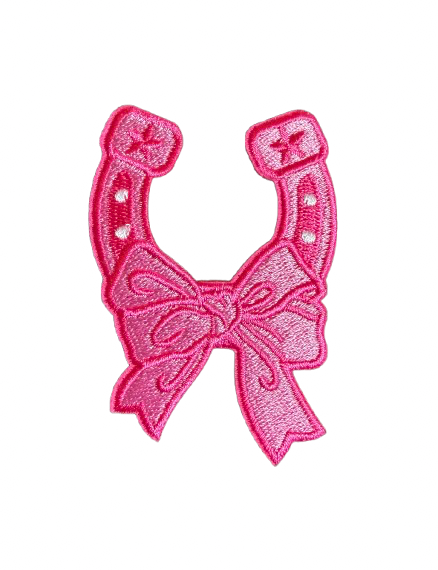 Pink Horseshoe Pink Bow Patch 12l