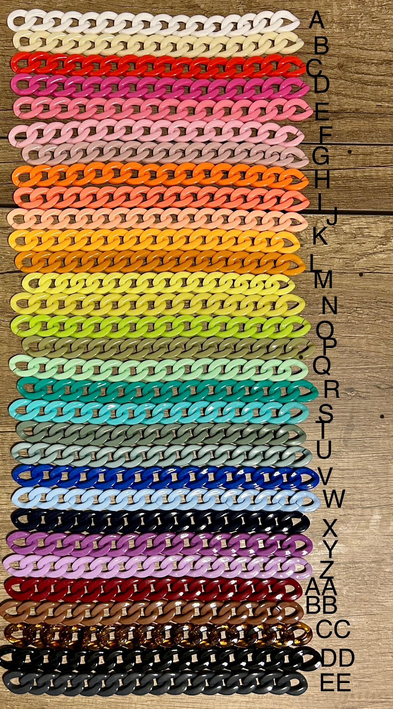 Hat Chains Acrylic Links For Trucker Hats - Hat Bars - Beautiful Colors! Your Choice! Brand New with Lobster Clasps