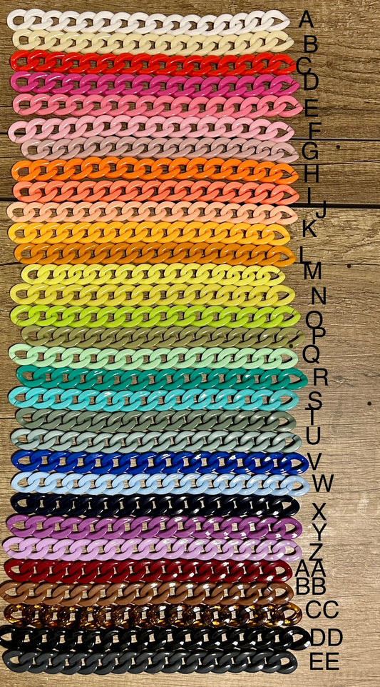 Hat Chains Acrylic Links For Trucker Hats - Hat Bars - Beautiful Colors! Your Choice! Brand New with Lobster Clasps