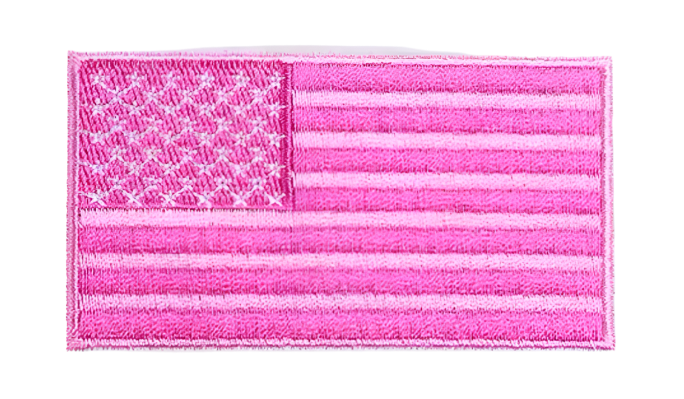 Pink American Flag Embroidered Patch