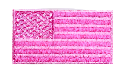 Pink American Flag Embroidered Patch