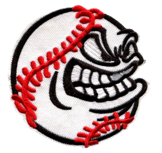 Angry Baseball Iron On Ready Patch  Patch Filler Patch Hat Bar Sports Yelling screaming