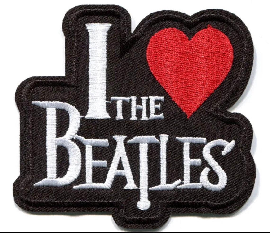 The Beatles Patch I Love The Beatles Patch Band Iron On Patch or Sew Embroidered Music Rock