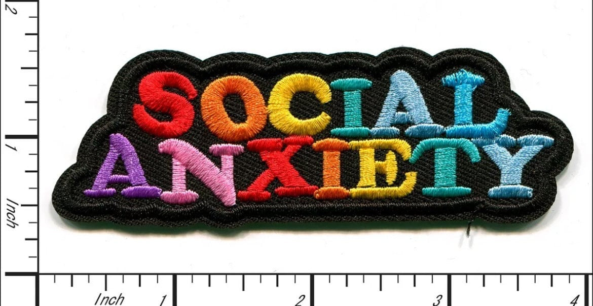 Social Anxiety Iron On Ready Patch  Embroidered Filler Patch Hat Bar Patch