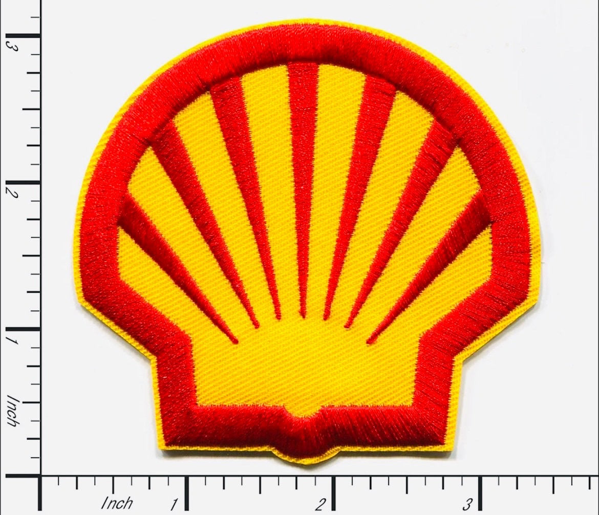 SHELL Logo Patch Gas Iron On Ready Embroidered Motor Oil NEW Gasoline