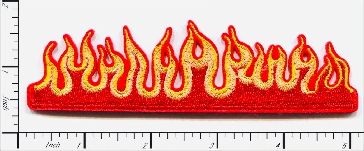 FLAME Patch FIRE Patch Iron on Patch Brand New Burn Firefighter Fireplace Chimney High Quality!