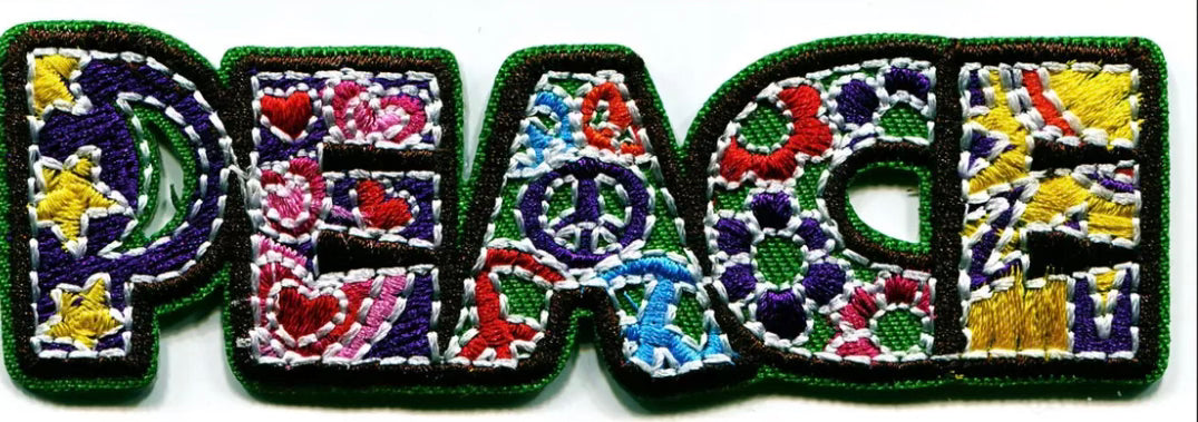 PEACE Patch Iron on Patch Flower Power Hippie Brand New Embroidered High Quality!