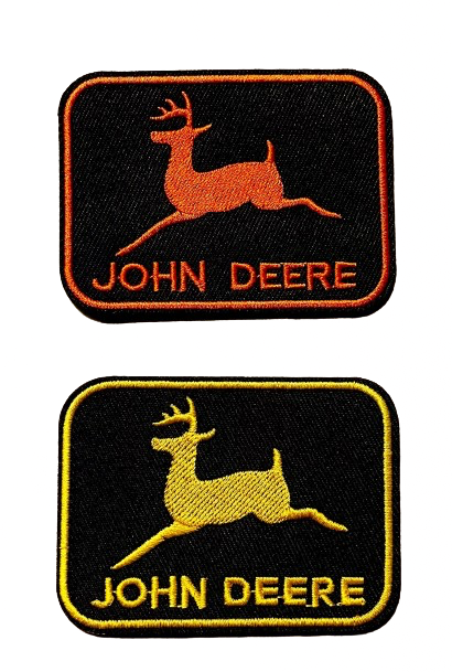 JOHN DEERE Patches Iron On Ready Brand New Your Choice or Both Yellow Orange