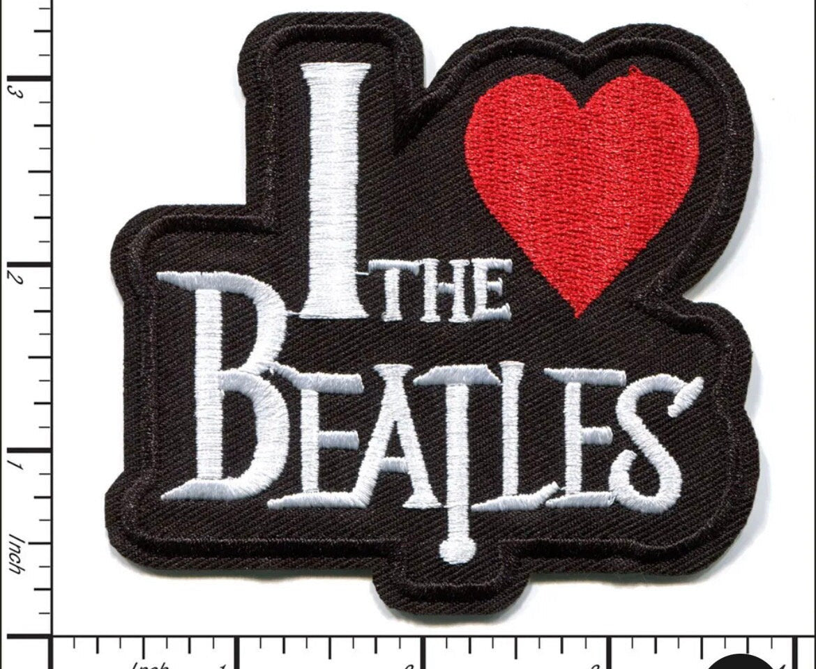 The Beatles Patch I Love The Beatles Patch Band Iron On Patch or Sew Embroidered Music Rock