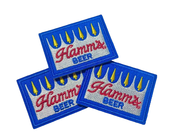 HAMM’S Beer Patches (3) MINI Iron On Ready Brand New Vintage Logo Embroidered