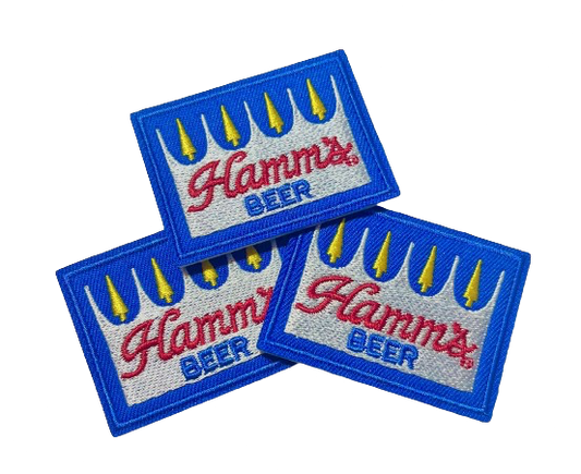 HAMM’S Beer Patches (3) MINI Iron On Ready Brand New Vintage Logo Embroidered