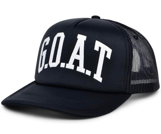 GOAT Trucker Hat Greatest of All Time Cap Foam Mesh Cap Funny You PICK COLOR Novelty Pimp Old School #1 Winner Champion Best Ever Win og