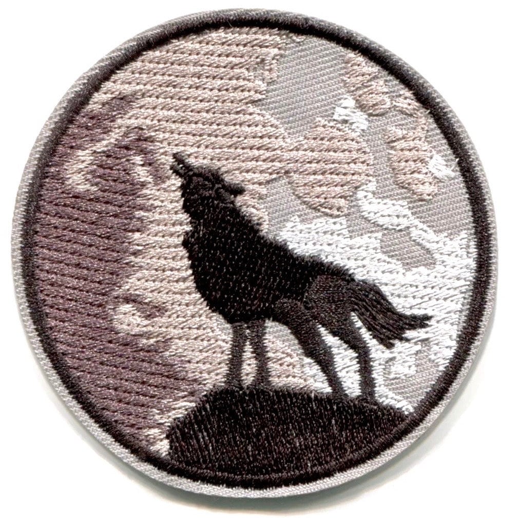 Wolf Howling Patch Iron On Patch Ready Embroidered Coyote Howl Logo Brand New Amzing Quality! - Outdoors Camping Woods Nature Hat Bar