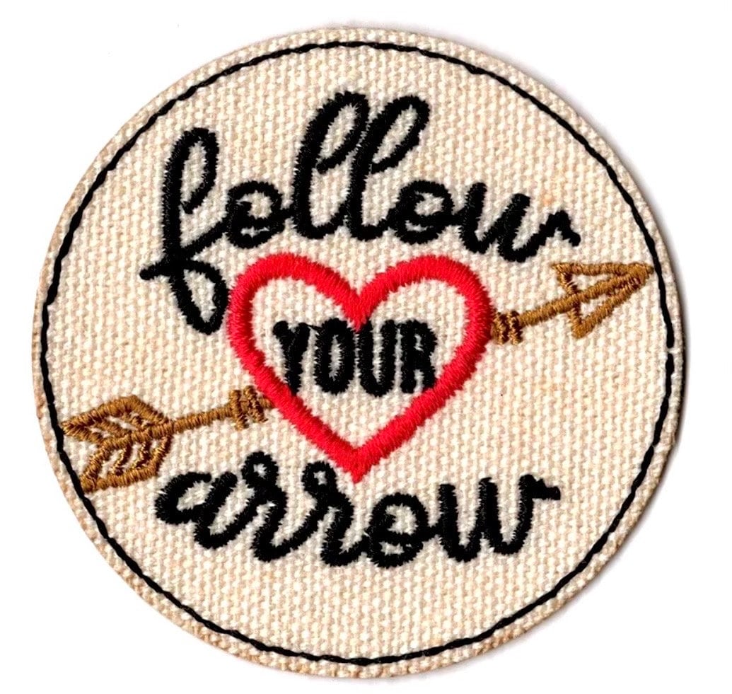 Follow Your Arrow Iron On Patch Embroidered Patch Hat Bar Filler Patch Heart