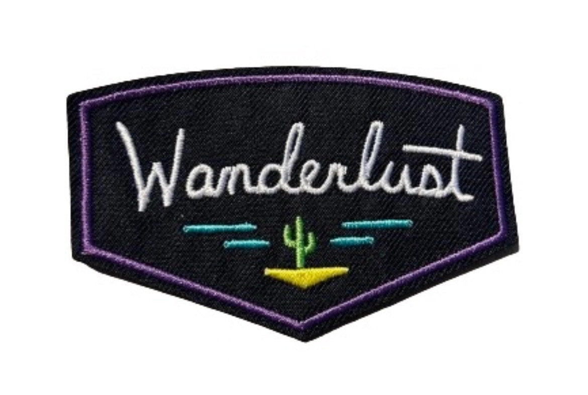 Wanderlust Patch Iron On Ready Patch Embroidered Filler Patch Hat Bar Patch Outdoor Adventure