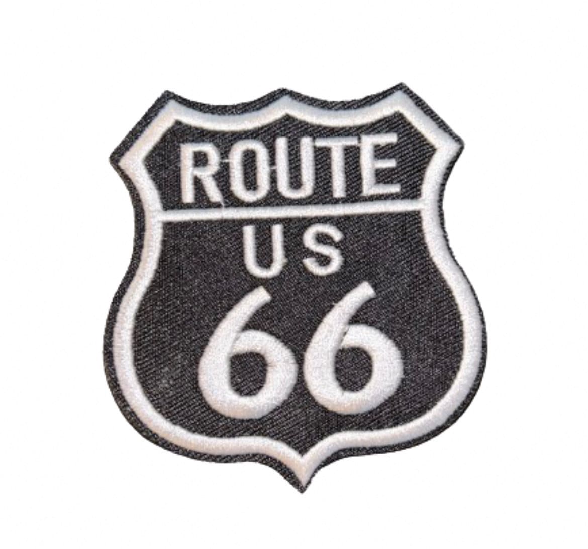 ROUTE 66 Patch Iron on Patch Embroidered High Quality! Highway Road Sign Travel Camper Camping Black