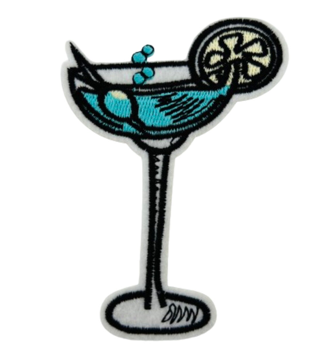 Martini Patch Iron On Ready Drink Summertime Embroidered Patch