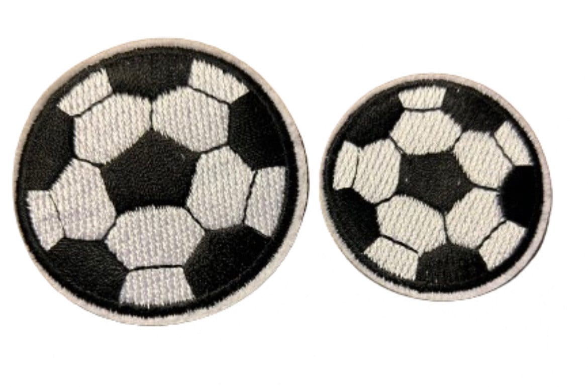 Soccer Ball Patch (2) TWO Iron On Ready Both Sizes Field Goal Sports