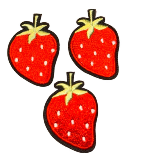 Strawberry Patch (3) Iron On Embroidered Patch Hat Bar Filler Patch Fruit Summer