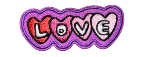 Love Hearts Patch Iron On Embroidered Patch Hat Bar Filler Patch Kindness Heart purple