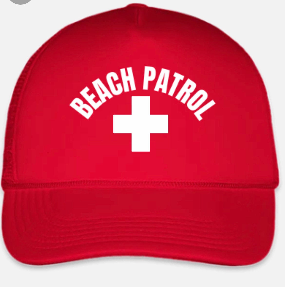 BEACH PATROL Trucker Hat Snap Back Cap Foam Brand New Mesh Unisex Adjustable - Beach