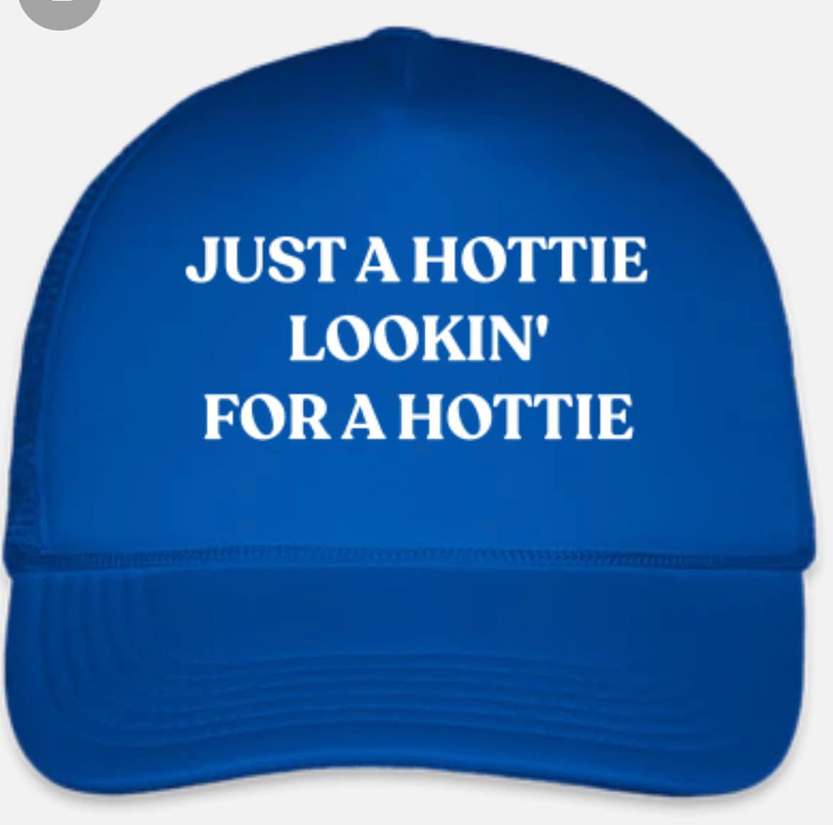 Just A Hottie Lookin For A Hottie Trucker Hat Snap Back Cap Foam Brand New Mesh Unisex Adjustable - Beach Blue