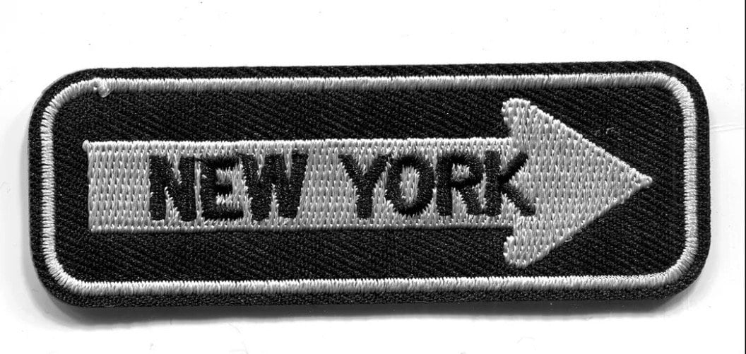 New York Sign Patch Iron On Ready Patch Embroidered Filler Patch Hat Bar Taxi NYC City Big Apple