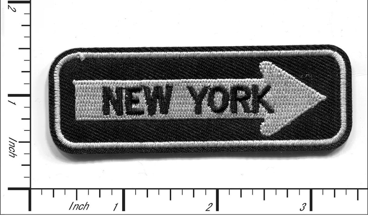 New York Sign Patch Iron On Ready Patch Embroidered Filler Patch Hat Bar Taxi NYC City Big Apple