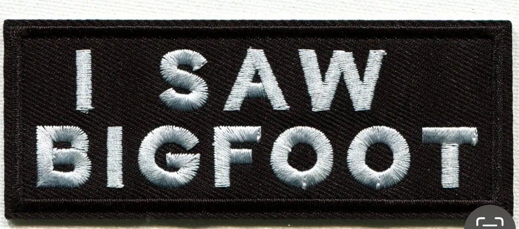 I Saw Big Foot Patch Iron On Ready Patch Embroidered Filler Patch Hat Bar Sasquatch