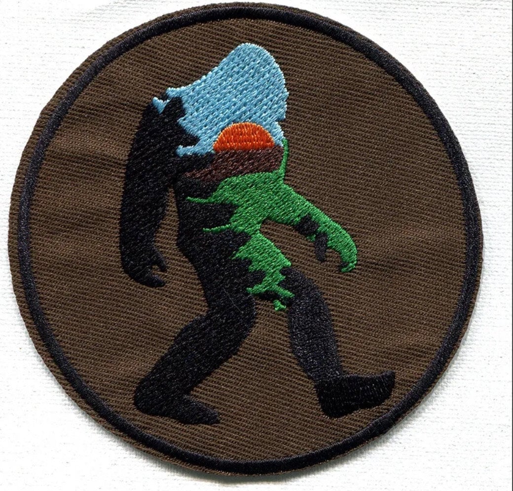 Bigfoot Patch Iron On Ready Patch Embroidered Bigfoot shilouette Filler Patch Hat Bar Sasquatch