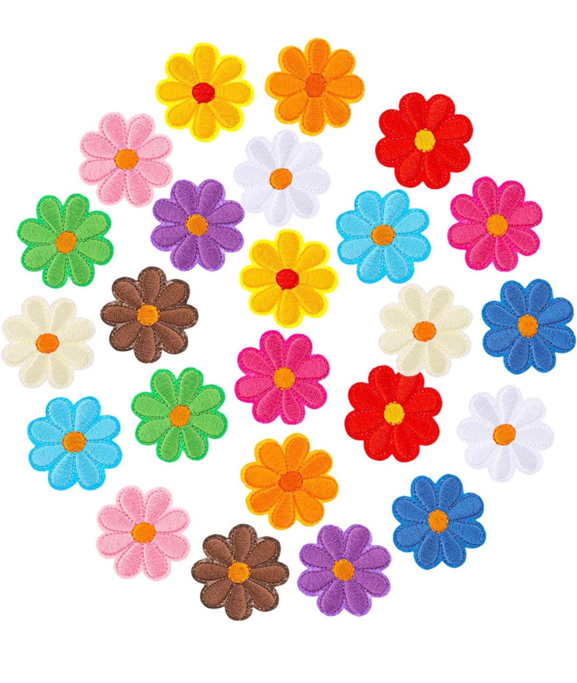 Flower Patches Iron on Ready Set of 24 Daisy Garden Flower Power Brand New Embroidered High Quality! y2k AZ