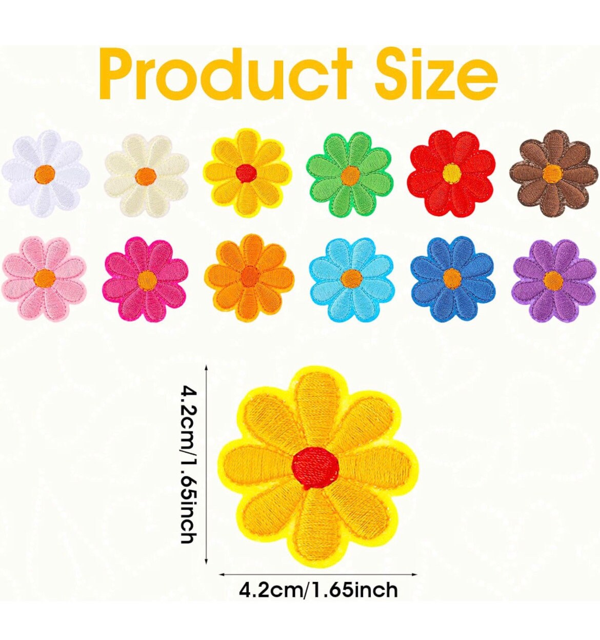 Flower Patches Iron on Ready Set of 24 Daisy Garden Flower Power Brand New Embroidered High Quality! y2k AZ