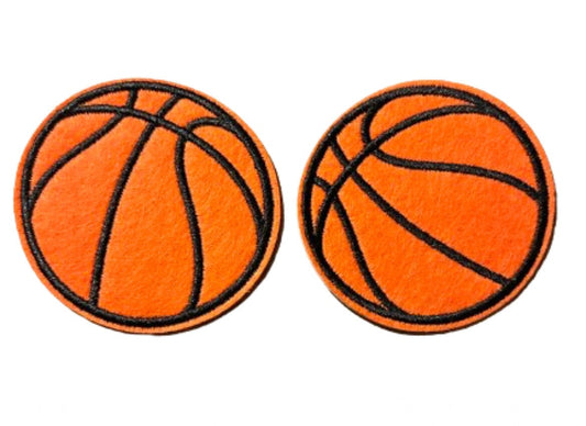 Basketball Patch (2) TWO Iron On Ready Sports Court Dribble