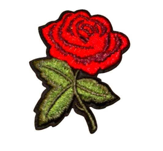 Red Rose Patch Iron on Ready Garden Flower Power Brand New Embroidered High Quality!