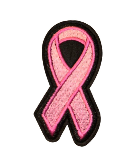 Breast Cancer Ribbon Patch Iron on Embroidered Pink Ribbob Fight Like A Girl Survivor