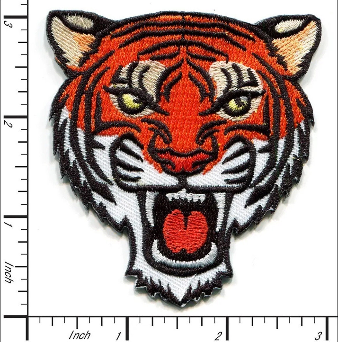 Tiger Head Patch Orange Iron On Ready Wildlife Embroidered Patch Zoo