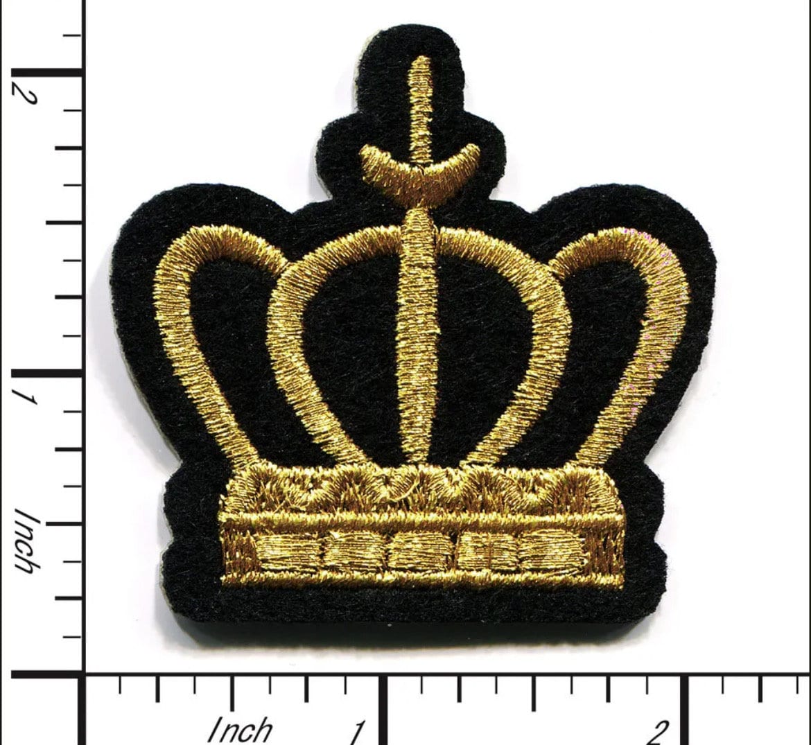 Gold Crown Patch Iron On Ready Patch Embroidered Filler Patch Hat Bar King Queen